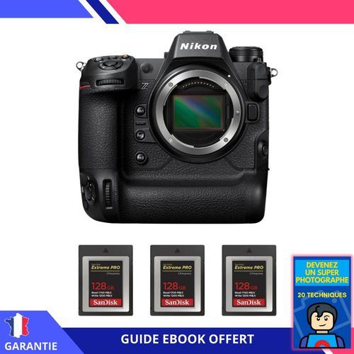 Nikon Z9 Nu + 3 SanDisk 128GB Extreme PRO CFexpress Type B + Ebook 'Devenez Un Super Photographe' - Hybride Nikon