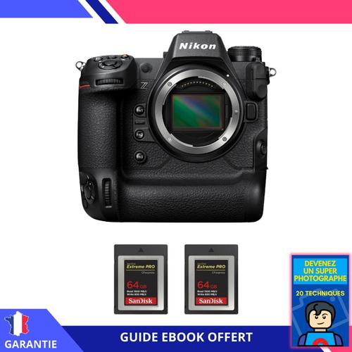 Nikon Z9 Nu + 2 SanDisk 64GB Extreme PRO CFexpress Type B + Ebook 'Devenez Un Super Photographe' - Hybride Nikon