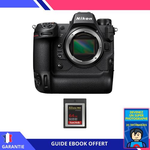 Nikon Z9 Nu + 1 SanDisk 64GB Extreme PRO CFexpress Type B + Ebook 'Devenez Un Super Photographe' - Hybride Nikon