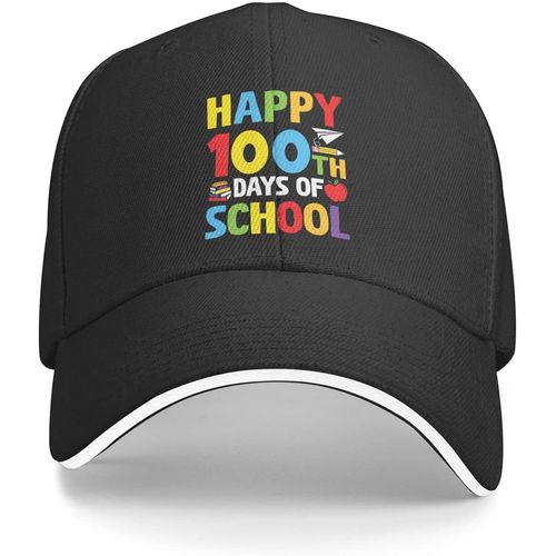 Chapeau De Retour À L'école, Casquette Happy 100th Day Of School Pour Femmes, Casquette De Baseball Graphique