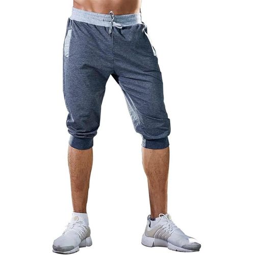 Short De Sport Pour Homme Avec Poches - Séchage Rapide - Longueur 3/4 - Taille M À 3xl - Gris - Xl