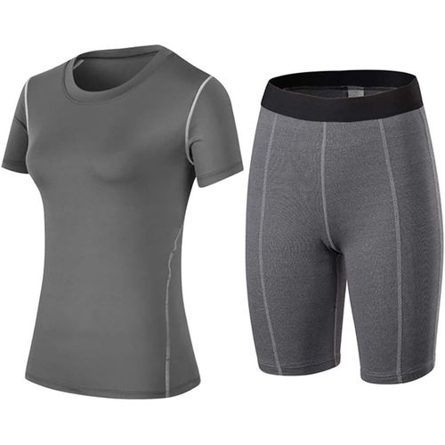2pcs Vêtements De Sport Pour Femmes Top +Short, Stretch-Fit Pour Yoga Et Gymnastique Vêtements De Yoga Costumes Gym Running À Séchage Rapide Costumes Sportifs Pour Dames Vêtements De Sport