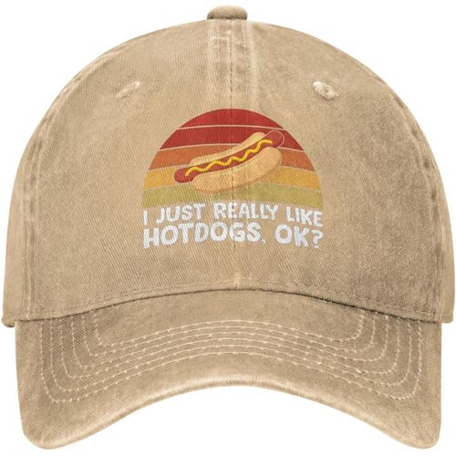 Casquette D'amant De Hot Dogs, Casquette I Just Really Like Hot Dogs Ok, Chapeau De Baseball Pour Femmes, Casquette Drôle