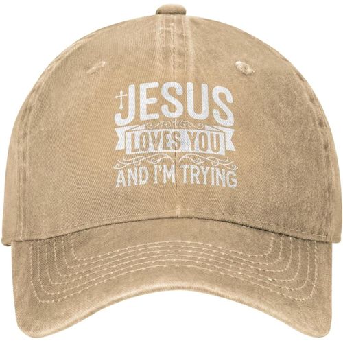 Chapeau De Noël Chapeau Jésus T'aime Et J'essaie Chapeau Pour Femmes Casquette De Baseball Casquette À La Mode