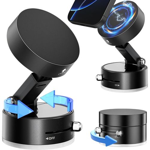 Vsupport Téléphone Voiture Magnétique Ventouse (2025 Version Améliorée),Support De Téléphone À Ventouse Rotatif À 360° Et Rétractable Pour Voiture, Support Magnétique Universel Multi-Scènes