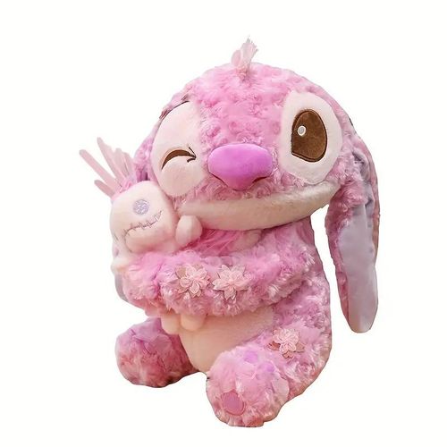 Stitch Rose en Peluche Style Sakura – Jouet Décoratif pour Chambre, Salon, Maison – Peluche Mignonne Disney