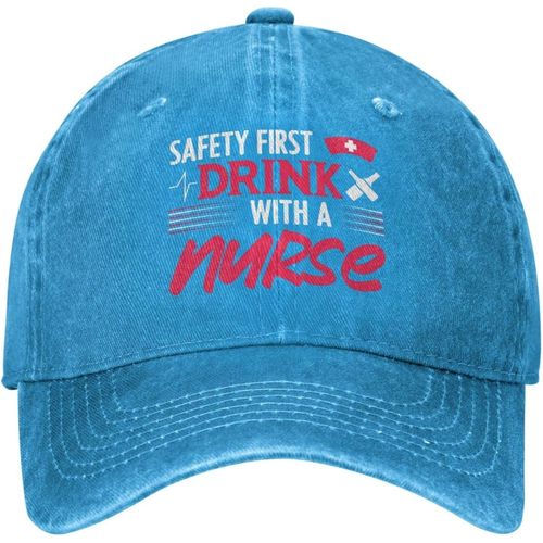 Sécurité Premier Verre Avec Un Chapeau D'infirmière Femmes Chapeaux De Baseball Chapeaux Graphiques