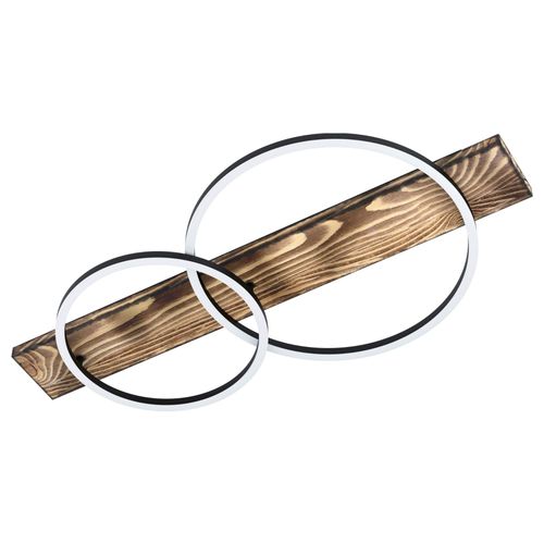 Boyal Plafonnier Led Suspendu Intégré Noir, Marron Rustique