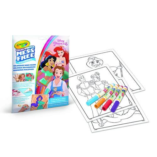 Crayola - Coffret De Coloriage Pour Enfants 4 Feutres De Couleurs Anti Taches Et 18 Pages De Coloriage Édition Princesses Disney - Âge Conseillé Partir De 3 Ans