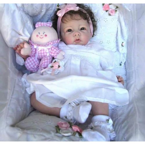 Poupée Reborn Fille Nouveau-né Réaliste Bébé Yeux Ouverts 50cm