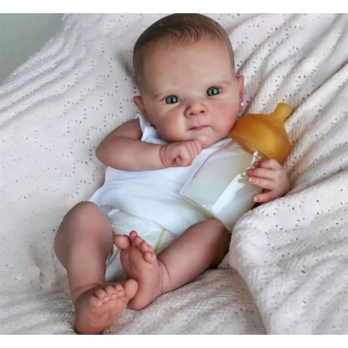 Poupée Reborn Fille Yeux Verts Bébé Ultra Réaliste Nouveau-né Tout Petit 45cm