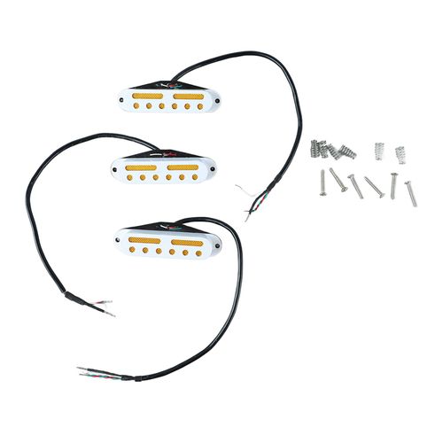 Lot De 3 Micros A Simple Bobinage Pour Guitare, Manche, Chevalet Central, Accessoires De Remplacement, Blanc