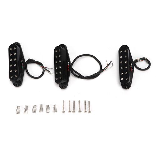 Ensemble De Micros Pour Guitare Electrique, 12 Emplacements Pour Manche, Chevalet Central, Accessoires De Remplacement, Noir