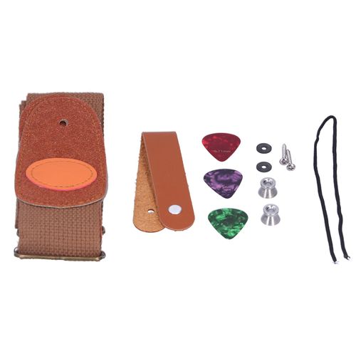 Sangle De Guitare, Ceinture De Cou, Mediators En Celluloid Avec Pieces D'installation, Accessoires Pour Instruments A Cordes, Couleur Cafe