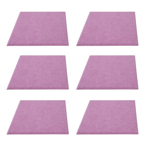 Lot de 6 panneaux d'absorption acoustique epais, reduisant la reverberation, rembourrage insonorisant (violet)