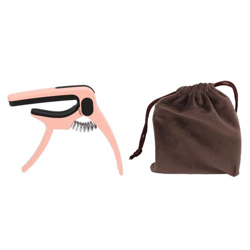 Capodastre De Guitare En Metal, Outil De Reglage De Tonalite Avec Support De Mediator, Accessoires Pour Instruments A Cordes, Rose