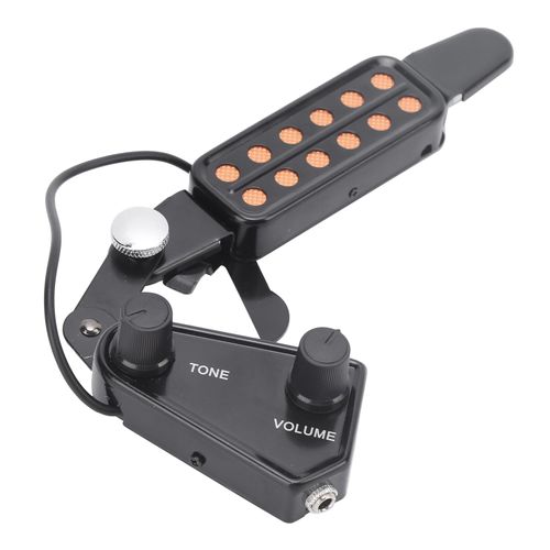 Micro De Guitare 12 Trous De Son, Transducteur Electrique Avec Controle Du Volume Et De La Tonalite Pour Ukulele