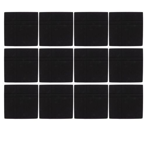 Lot de 12 panneaux acoustiques noirs auto-adhesifs en fibre de polyester pour studios