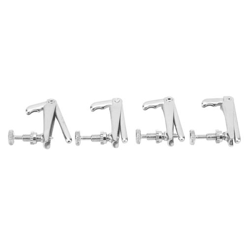 Lot De 4 Tendeurs De Cordes Pour Violon, Accordeurs Fins, Pieces Et Accessoires Pour Instruments De Musique, Argent