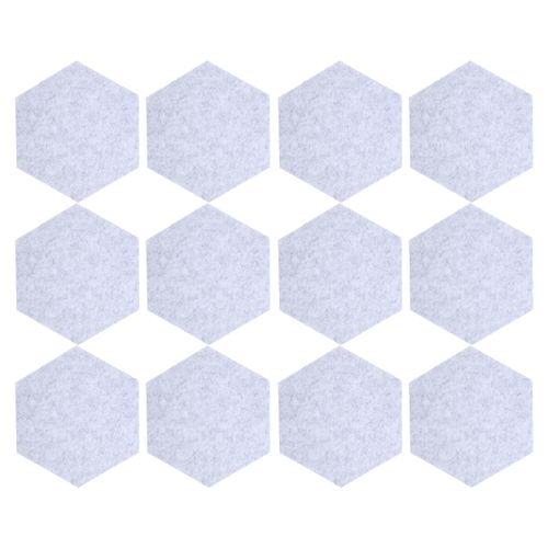 Kit de 12 panneaux d'absorption acoustique hexagonaux en mousse insonorisante pour la maison (gris)