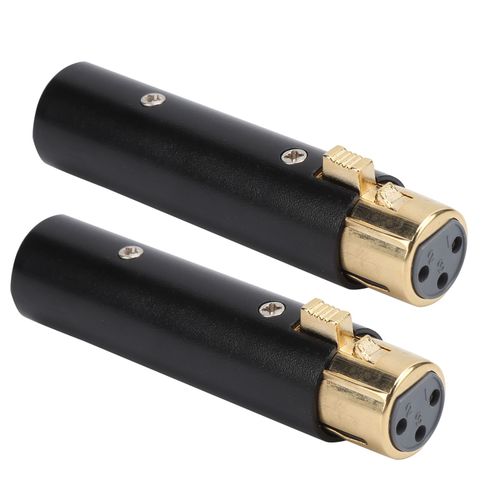 Adaptateur Audio Xlr Male Vers Femelle, 2 Pieces, Connecteur De Microphone En Alliage De Zinc, Cable, Accessoires, Noir