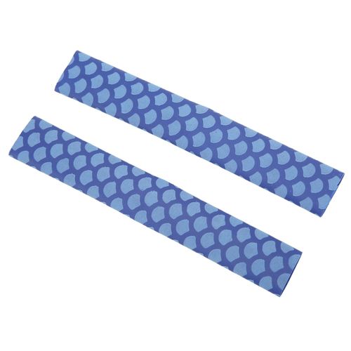 Lot De 2 Poignees Pour Baguettes De Batterie, Mates, Antiderapantes, Lavables, Motif Ecailles De Poisson, Bleues