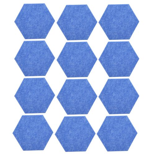 Kit de 12 panneaux d'absorption acoustique hexagonaux en mousse insonorisante pour la maison, bleu