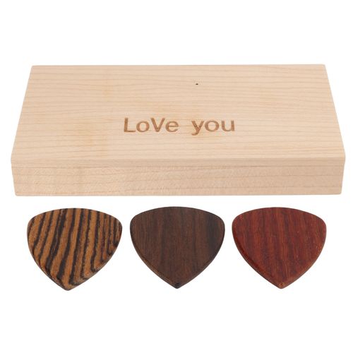 Etui De Rangement Pour Mediators De Guitare, Boite En Bois, Cadeau Avec 3 Mediators, Accessoire Pour Instrument