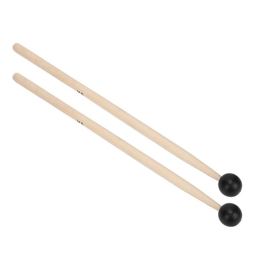 Lot De 2 Baguettes De Batterie En Bois Massif, Caoutchouc, Manche Lisse Et Antiderapant, Accessoires De Percussion
