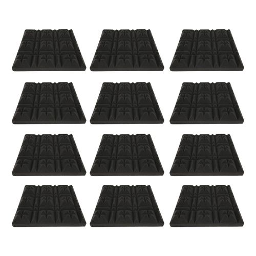 Lot de 12 cales acoustiques pyramidales en mousse acoustique, materiau de rembourrage 11,8 x 11,8 x 2 pouces