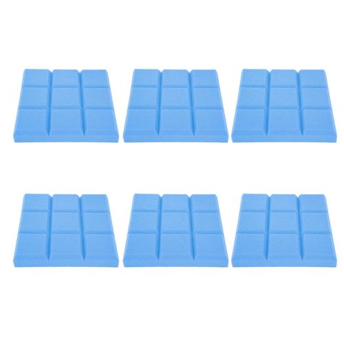 Lot de 6 panneaux d'absorption acoustique, materiau ignifuge haute densite (bleu)