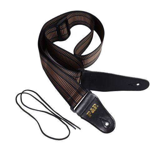 Bandouliere Reglable En Nylon Pour Guitare Folk Et Electrique (Marron)