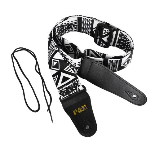 Bandouliere Reglable En Coton Tisse Pour Guitare Folk Et Electrique (D)