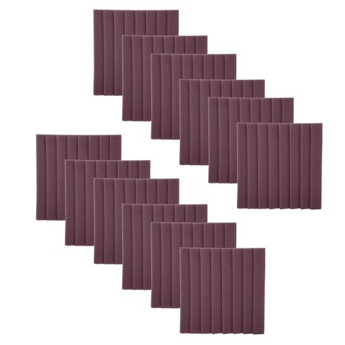 Lot de 12 panneaux d'absorption acoustique triangulaires a 8 rainures (violet)