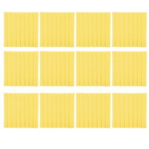 Lot de 12 panneaux d'absorption acoustique triangulaires a 8 rainures (jaune)