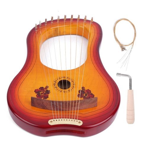 Harpe 10 Cordes En Bois D'erable Avec Marteau D'accordage Pour Debutants, Instrument De Musique Gk-10mcharp