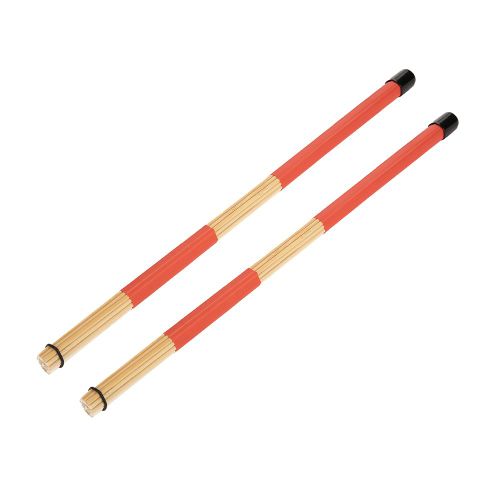 1 Paire De Baguettes De Batterie Pratiques En Bambou (Rouge)
