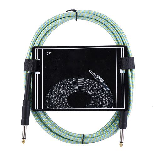 Cable Audio Universel Pour Guitare Electrique, Basse, Piano, 9,8 Pieds (Bleu Et Vert)