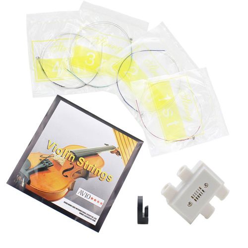 Kit D'accessoires 3 En 1 Pour Cordes De Violon, Sourdine En Caoutchouc Et Accordeur