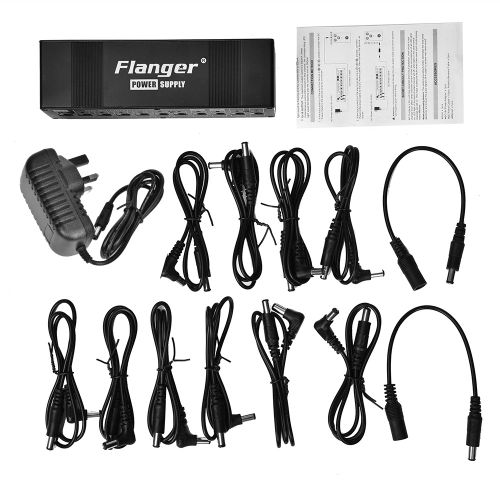 Alimentation Pour Pedale D'effet Guitare Flanger Fp-005, 10 Led De Sortie Isolees (Prise Britannique)