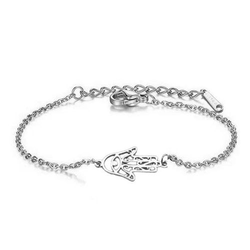 Bracelet Femme Acier Inoxydable Argenté Main De Fatma