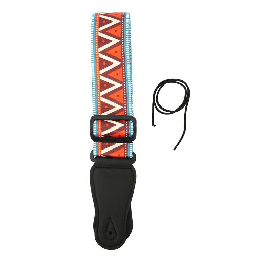 Bandouliere Reglable Pour Guitare Folk Electrique (Rayures Triangulaires)