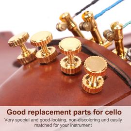 Lot De 4 Tendeurs De Cordes En Metal Durable Pour Violoncelle 3/4 Et 4/4 (Dore)