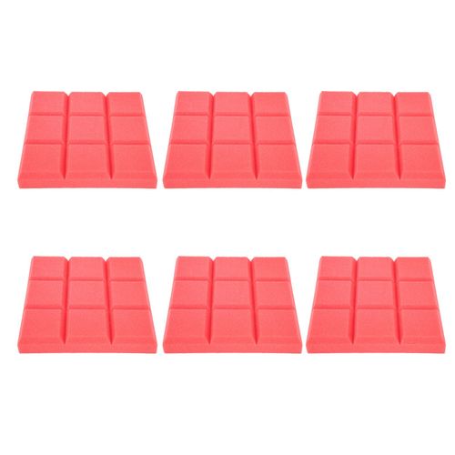 Lot de 6 panneaux d'absorption acoustique, insonorisants, haute densite, materiau ignifuge (rouge)