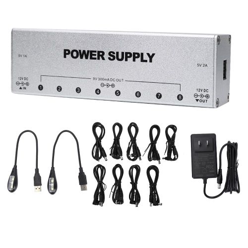 Alimentation Professionnelle Isolee Pour Pedale D'effets, 9 Sorties, Prise Us 100-240 V