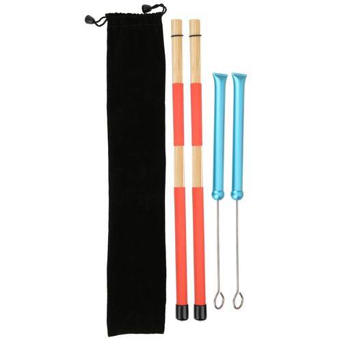 Ensemble De Baguettes De Batterie, Brosses Retractables En Fil Metallique, 19 Tiges, Sac En Peluche, Accessoires De Percussion (Brosse Bleue)