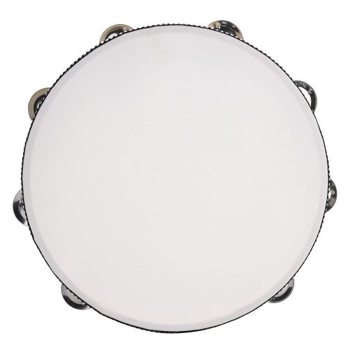 Tambourin A Main En Bois Avec Cloches Et Grelots Pour L'education Precoce (10 Pouces)