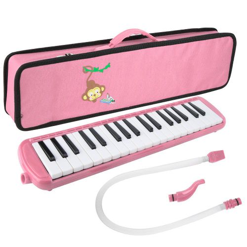 Melodica 37 Touches Style Piano Avec Embouchure Et Sac De Transport (Rose)