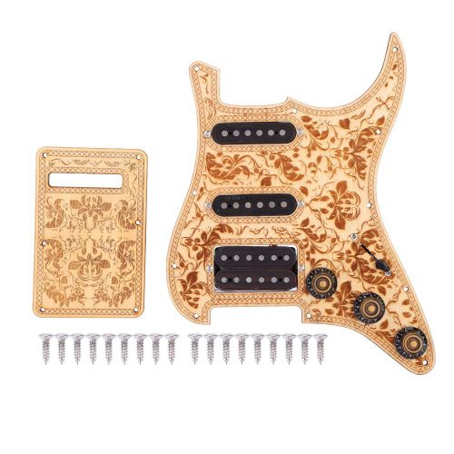 1 jeu de micros pre-cables en erable SSH avec plaque arriere pour guitare electrique ST