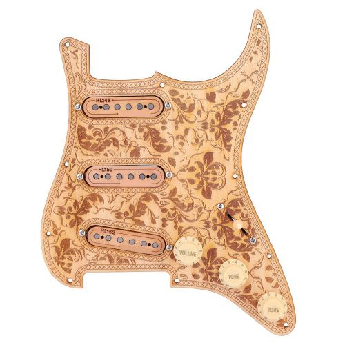 1 jeu de micros pre-cables en erable SSS charges et pickguard pour guitare electrique